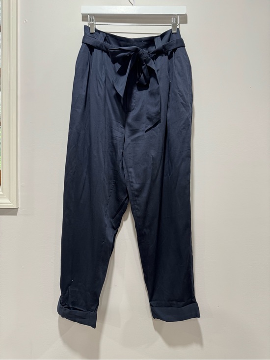 Marc By Marc Jacobs Pants - Marc by Marc Jacobs Navy Paperbag Waist Tie Trousers Pleated Cuffed Pants Size 6